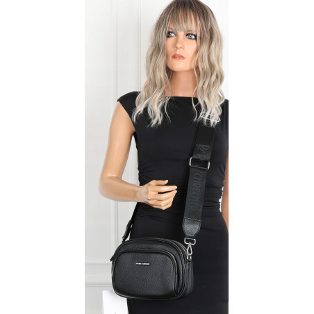 Torebka damska listonoszka mała pojemna na ramię torba casual RS3493 Czarna