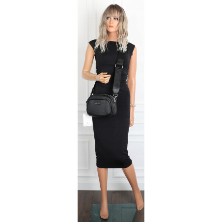 Torebka damska listonoszka mała pojemna na ramię torba casual RS3493 Czarna