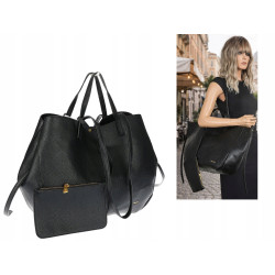 Torebka damska shopperka łódka pojemna na ramię duża torba RS5019 Czarna