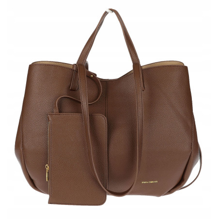 Torebka damska shopper łódka pojemna na ramię duża torba RS5019 Czekoladowa