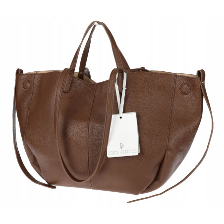 Torebka damska shopper łódka pojemna na ramię duża torba RS5019 Czekoladowa