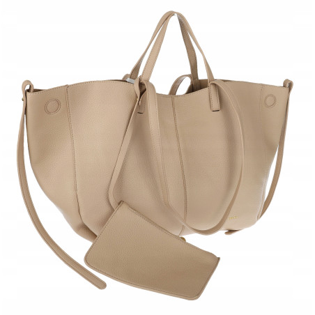 Torebka damska shopperka łódka pojemna na ramię duża torba RS5019 Beżowa