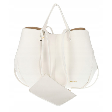 Torebka damska shopperka łódka pojemna na ramię duża torba RS5019 Biała
