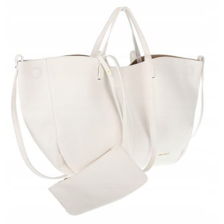 Torebka damska shopperka łódka pojemna na ramię duża torba RS5019 Biała