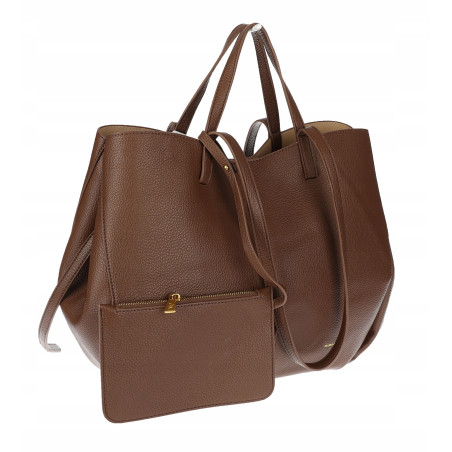 Torebka damska shopper łódka pojemna na ramię duża torba RS5019 Czekoladowa