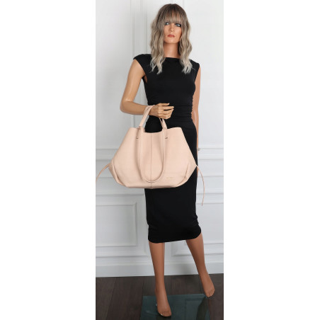 Torebka damska shopperka łódka pojemna na ramię duża torba RS5019 Beżowa