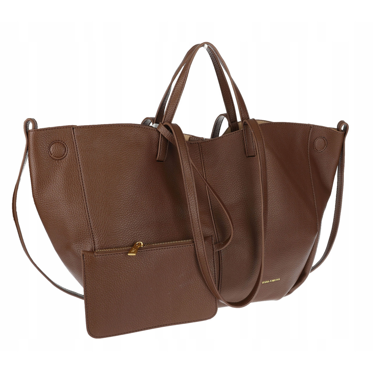 Torebka damska shopper łódka pojemna na ramię duża torba RS5019 Czekoladowa