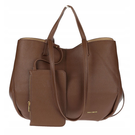 Torebka damska shopper łódka pojemna na ramię duża torba RS5019 Czekoladowa