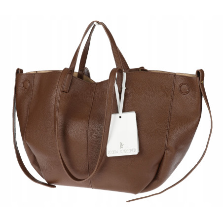 Torebka damska shopper łódka pojemna na ramię duża torba RS5019 Czekoladowa