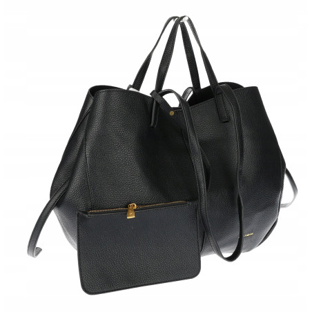 Torebka damska shopperka łódka pojemna na ramię duża torba RS5019 Czarna