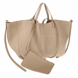 Torebka damska shopperka łódka pojemna na ramię duża torba RS5019 Beżowa