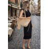 Torebka damska shopperka łódka pojemna na ramię duża torba RS5019 Beżowa
