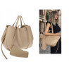 Torebka damska shopperka łódka pojemna na ramię duża torba RS5019 Beżowa