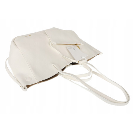 Torebka damska shopperka łódka pojemna na ramię duża torba RS5019 Biała