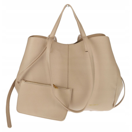 Torebka damska shopperka łódka pojemna na ramię duża torba RS5019 Beżowa