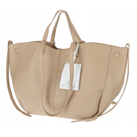 Torebka damska shopperka łódka pojemna na ramię duża torba RS5019 Beżowa