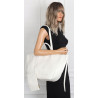 Torebka damska shopperka łódka pojemna na ramię duża torba RS5019 Biała