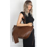 Torebka damska shopper łódka pojemna na ramię duża torba RS5019 Czekoladowa