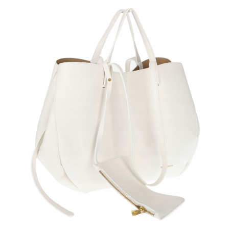 Torebka damska shopperka łódka pojemna na ramię duża torba RS5019 Biała