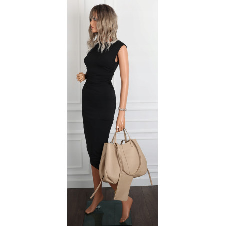 Torebka damska shopperka łódka pojemna na ramię duża torba RS5019 Beżowa