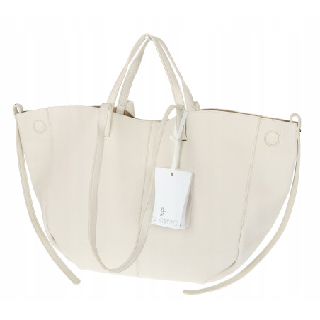 Torebka damska shopperka łódka pojemna na ramię duża torba RS5019 Beżowa