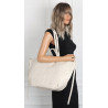 Torebka damska shopperka łódka pojemna na ramię duża torba RS5019 Beżowa
