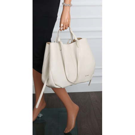 Torebka damska shopperka łódka pojemna na ramię duża torba RS5019 Beżowa