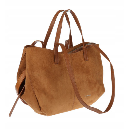 Torebka Damska Shopperka łódka Pojemna Duża torba zamszowa CM9872 Brązowa