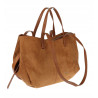 Torebka Damska Shopperka łódka Pojemna Duża torba zamszowa CM9872 Brązowa