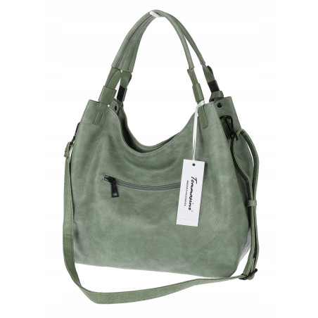 Tommasini Torebka Damska Listonoszka Duża Torba Shopper Worek 2692 Zielona