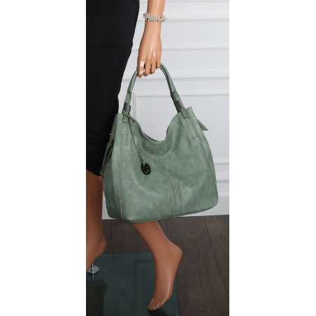 Tommasini Torebka Damska Listonoszka Duża Torba Shopper Worek 2692 Zielona