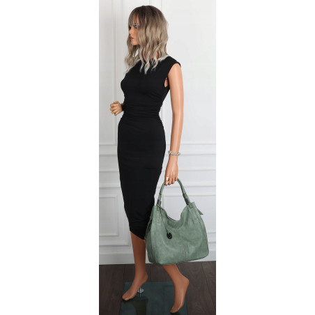 Tommasini Torebka Damska Listonoszka Duża Torba Shopper Worek 2692 Zielona