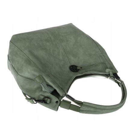 Tommasini Torebka Damska Listonoszka Duża Torba Shopper Worek 2692 Zielona