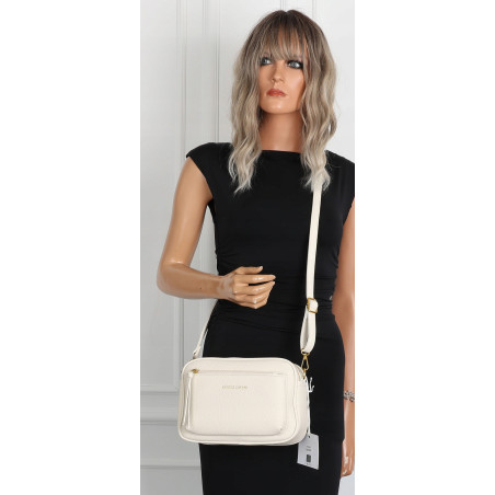 Torebka damska listonoszka pojemna na ramię torba casual modna 7056 Beżowa