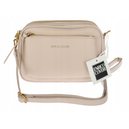 Torebka damska listonoszka pojemna na ramię torba casual modna 7056 Beżowa