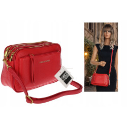 Torebka damska listonoszka pojemna na ramię torba casual 7056 Czerwona