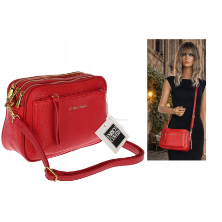 Torebka damska listonoszka pojemna na ramię torba casual 7056 Czerwona