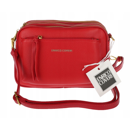 Torebka damska listonoszka pojemna na ramię torba casual 7056 Czerwona