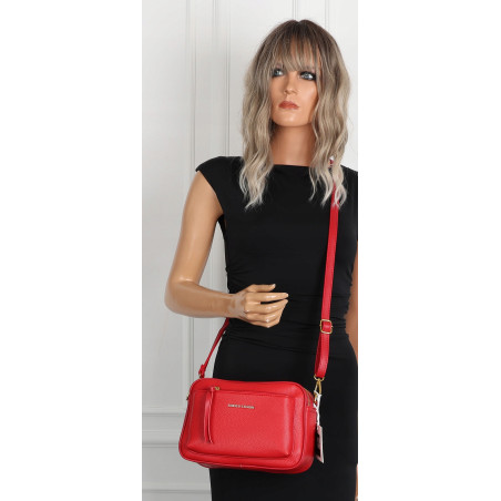 Torebka damska listonoszka pojemna na ramię torba casual 7056 Czerwona
