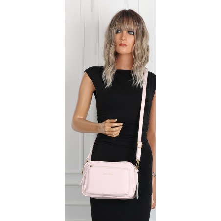 Torebka damska listonoszka pojemna na ramię torba casual modna 7056 Różowa