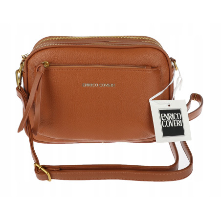 Torebka damska listonoszka pojemna na ramię torba casual modna 7056 Brązowa