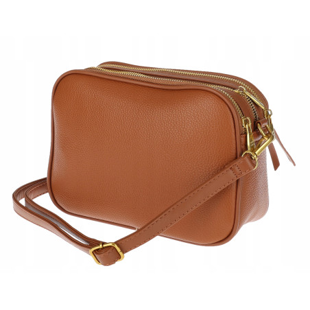 Torebka damska listonoszka pojemna na ramię torba casual modna 7056 Brązowa