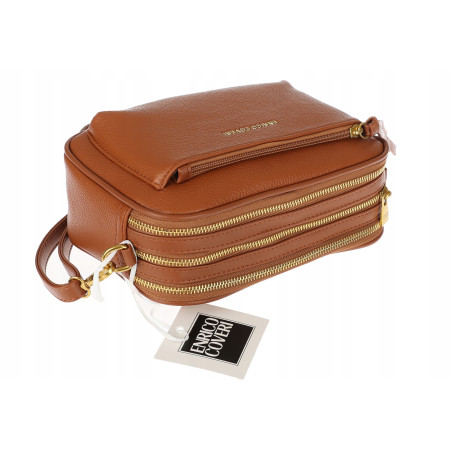 Torebka damska listonoszka pojemna na ramię torba casual modna 7056 Brązowa