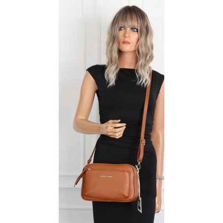 Torebka damska listonoszka pojemna na ramię torba casual modna 7056 Brązowa