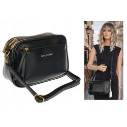 Torebka damska listonoszka pojemna na ramię torba casual modna 7056 Czarna