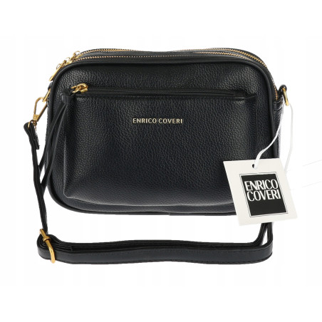 Torebka damska listonoszka pojemna na ramię torba casual modna 7056 Czarna