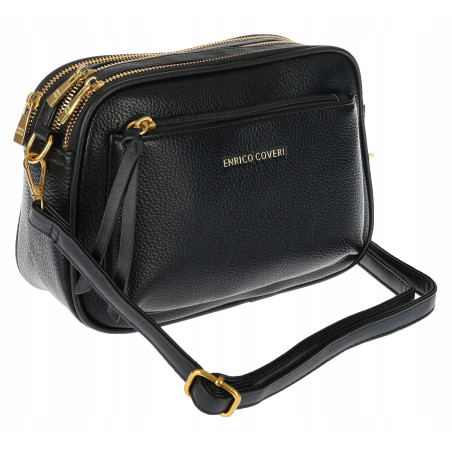 Torebka damska listonoszka pojemna na ramię torba casual modna 7056 Czarna