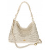 Torebka damska worek shopper pojemna na ramię ażurowa torba EC6272 Beżowa