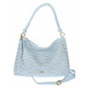 Torebka damska worek shopper pojemna na ramię ażurowa EC6272 Niebieska