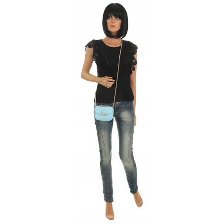 ERICK STYLE Torebka damska niebieska listonoszka kuferek H0968 L.Blue